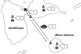 Carte Marie-Galante et Guadeloupe